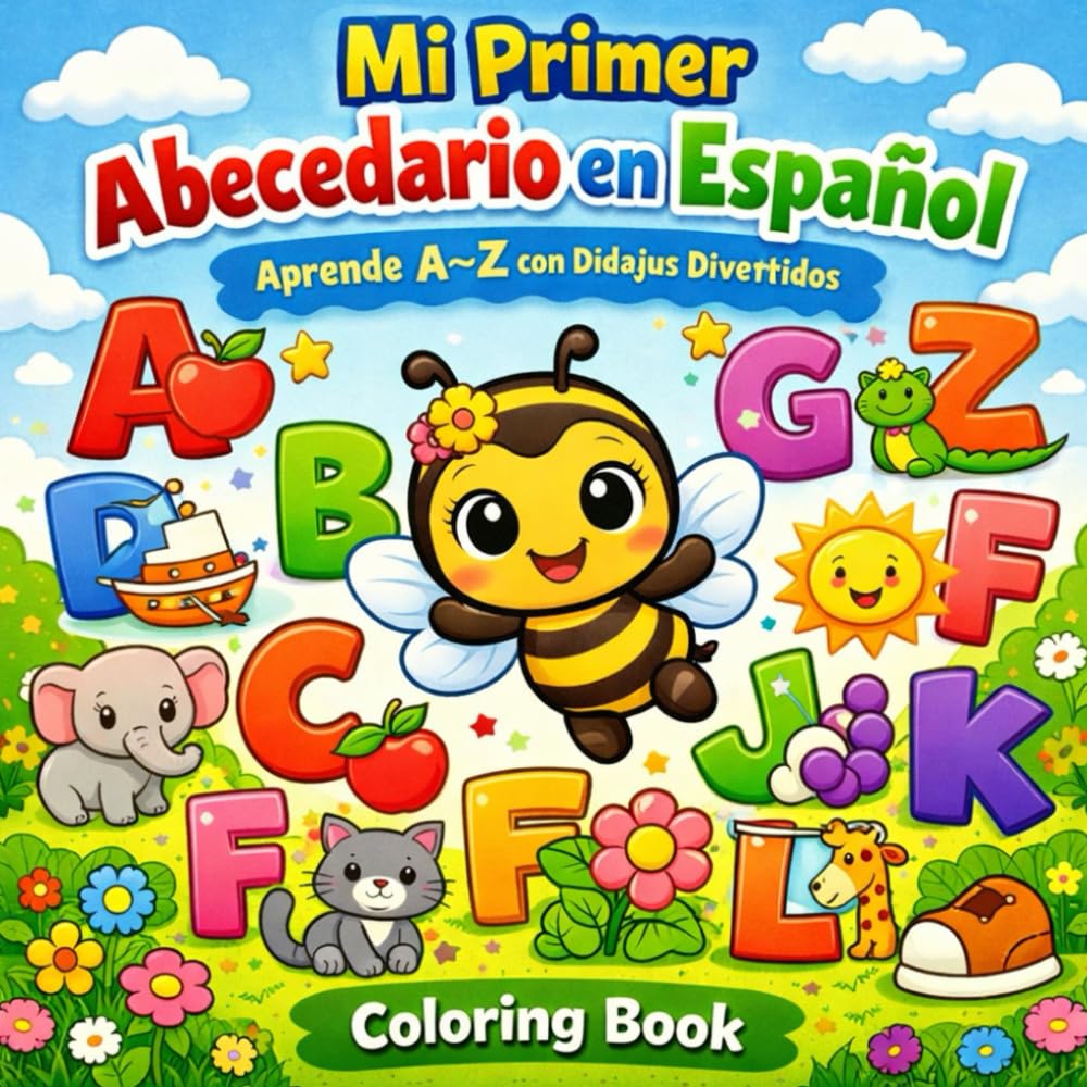 Mi Primer Abecedario en Español: Aprende A–Z con Dibujos Divertidos para Colorear | Libro Educativo para Niños de 3 a 8 Años (libro para colorear)