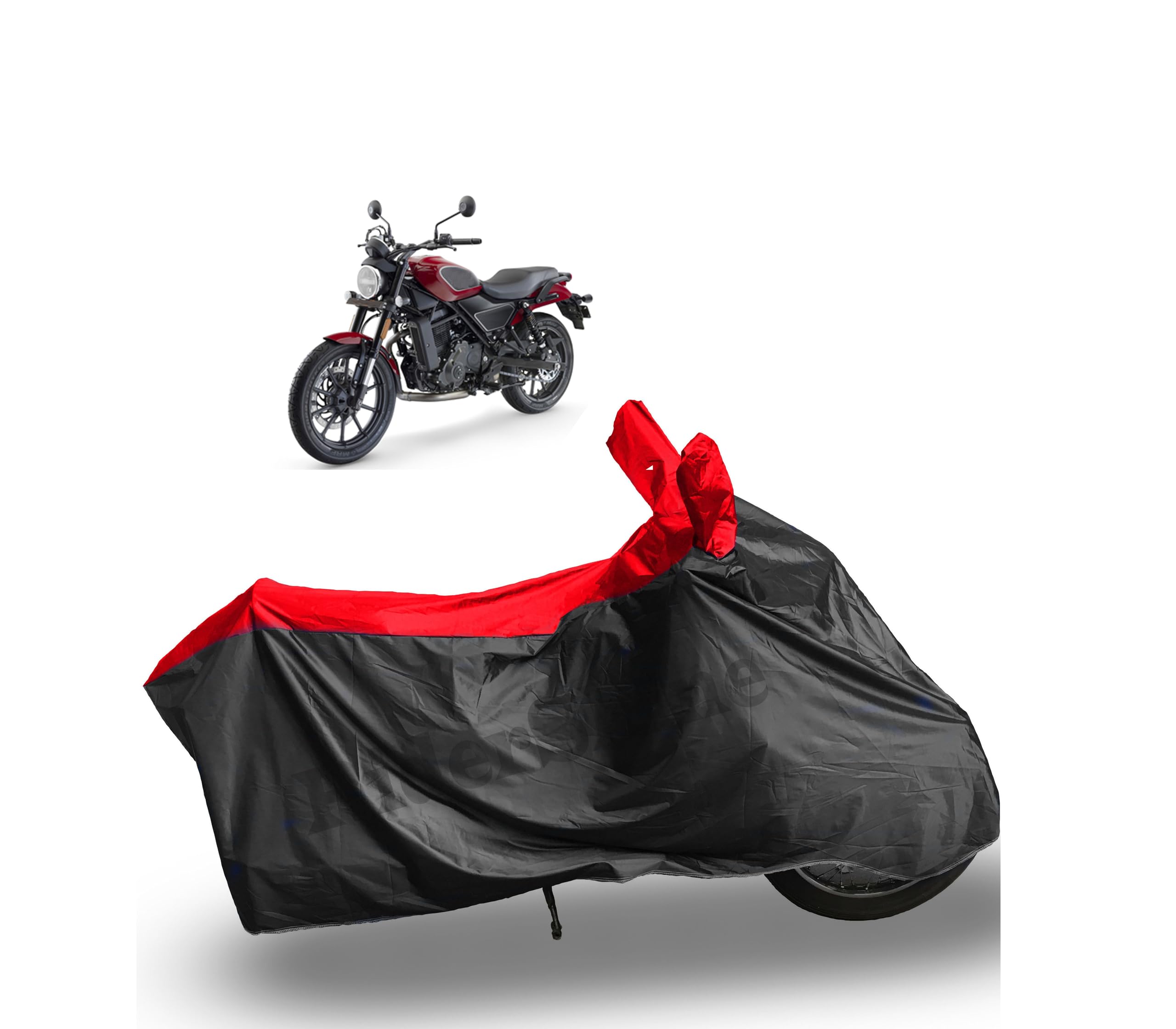 Waterproof Tested Bike Cover Compatible with Harley Davidson X440 | with Storage Bag | Dust Heat Protection | 5-Thread Interlock Stitching | Motorcycle Cover Bike Accessories(Black Red)