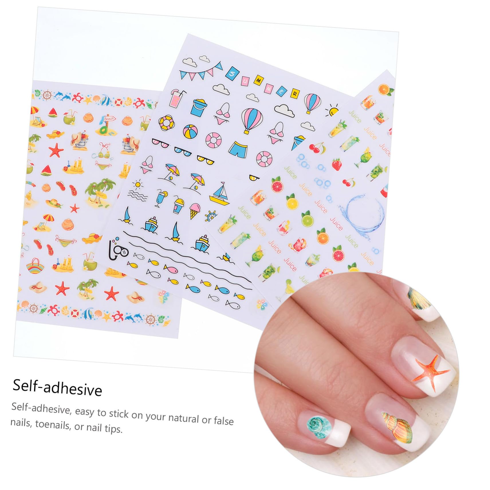 PACKOVE 3 set Decorazione Adesivi Per Unghie Adesivi Per Unghie Alla Moda Per ie Fai Da Te Decalcomanie Per ie Creative Per Nail Art Con Foglie 9 fogli*3