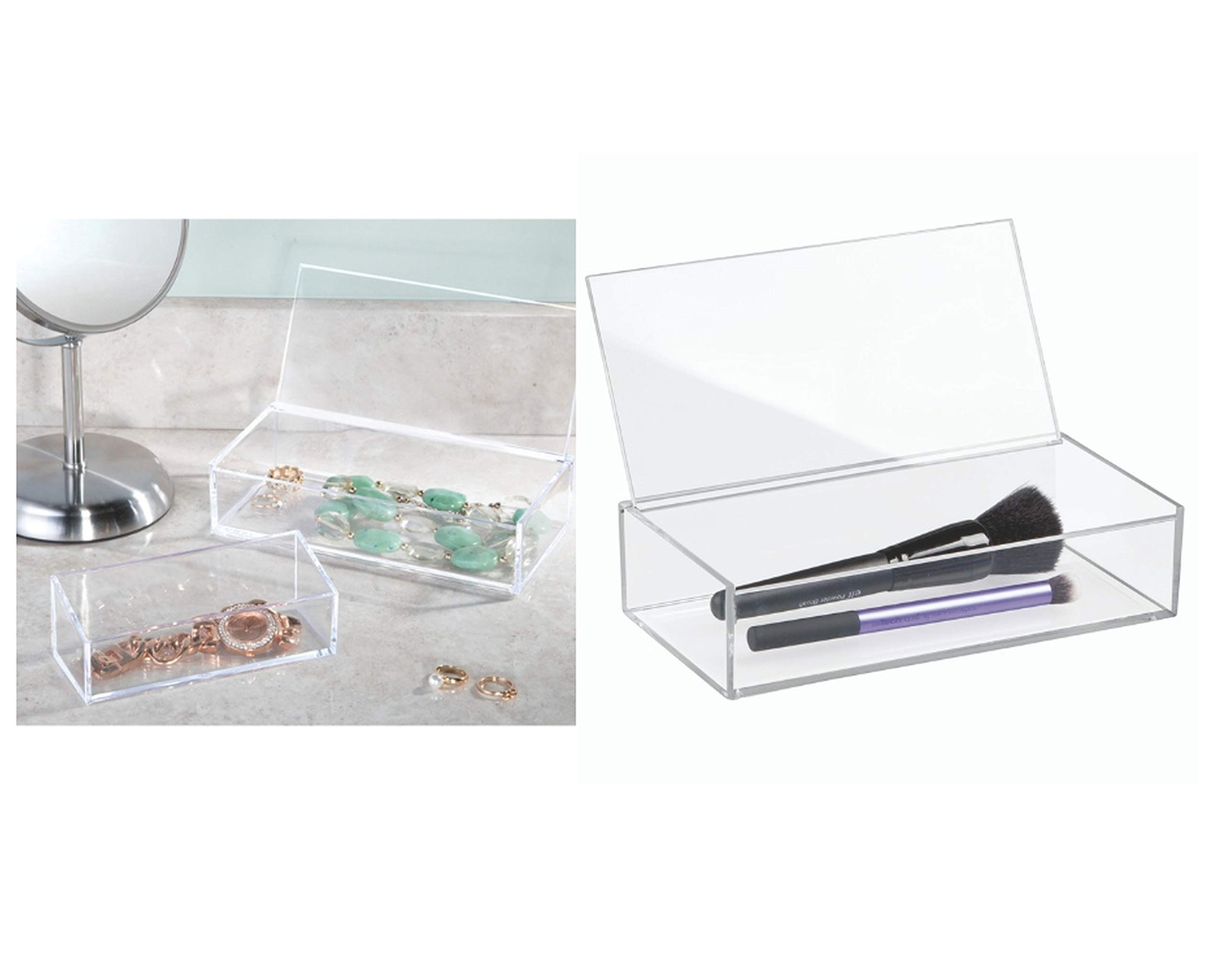 InterDesign39640 - Storage Box with Large Lid, Clear - 20.3 x 10.2 x 5.1 cm
