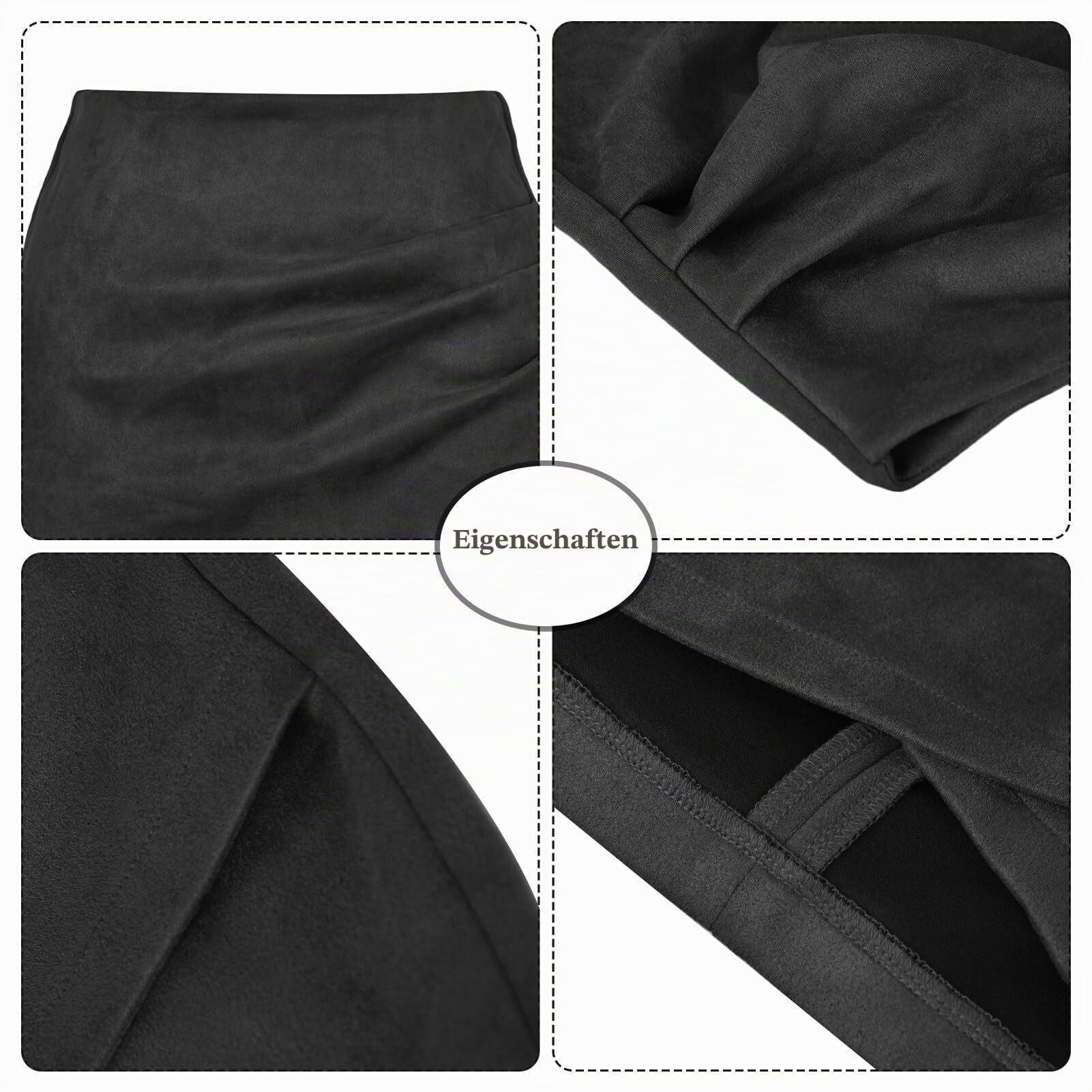 AIEOE Damen Mini Röcke Bleistiftrock Sexy Sexy Kurz Winter Elegant Plissiert Cocktail Party Größe S-XL