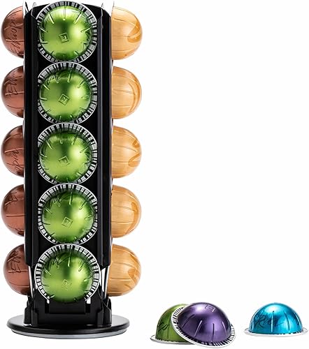 ZCDCP Nespresso - Soporte para cápsulas Vertuo, soporte de almacenamiento con 360 grados, organizador de cápsulas de café cromado para Nespresso