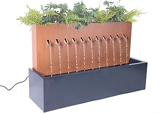 10 Small Backyard Fountain Ideas That Fit Limited Space 85 Hi-Line Gift Ltd. Two-Toned ZINC Metal Fountain with Planter, Rust; Black