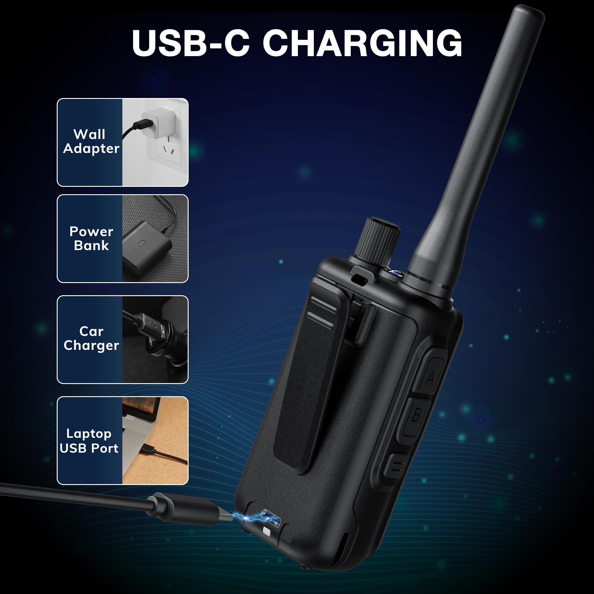 Baofeng GT-5R Mini Radio portatile 5W a doppia banda, Walkie Talkie UHF VHF compatto con programmazione tramite App BT, 999 canali, Doppio PTT, USB-C, Ricevitore Airband/FM, Torcia, Confezione da 2