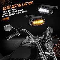 Vista 7 de QUASCO Señales de giro LED para motocicleta Switchback Mini intermitentes para manillar compatible con Harley Sportster 1200 Iron 883