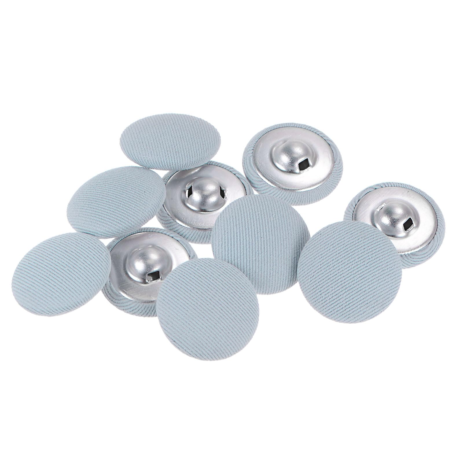 QUARKZMAN 10 Stück Knöpfe mit Stoffüberzug 21mm Runder Metal