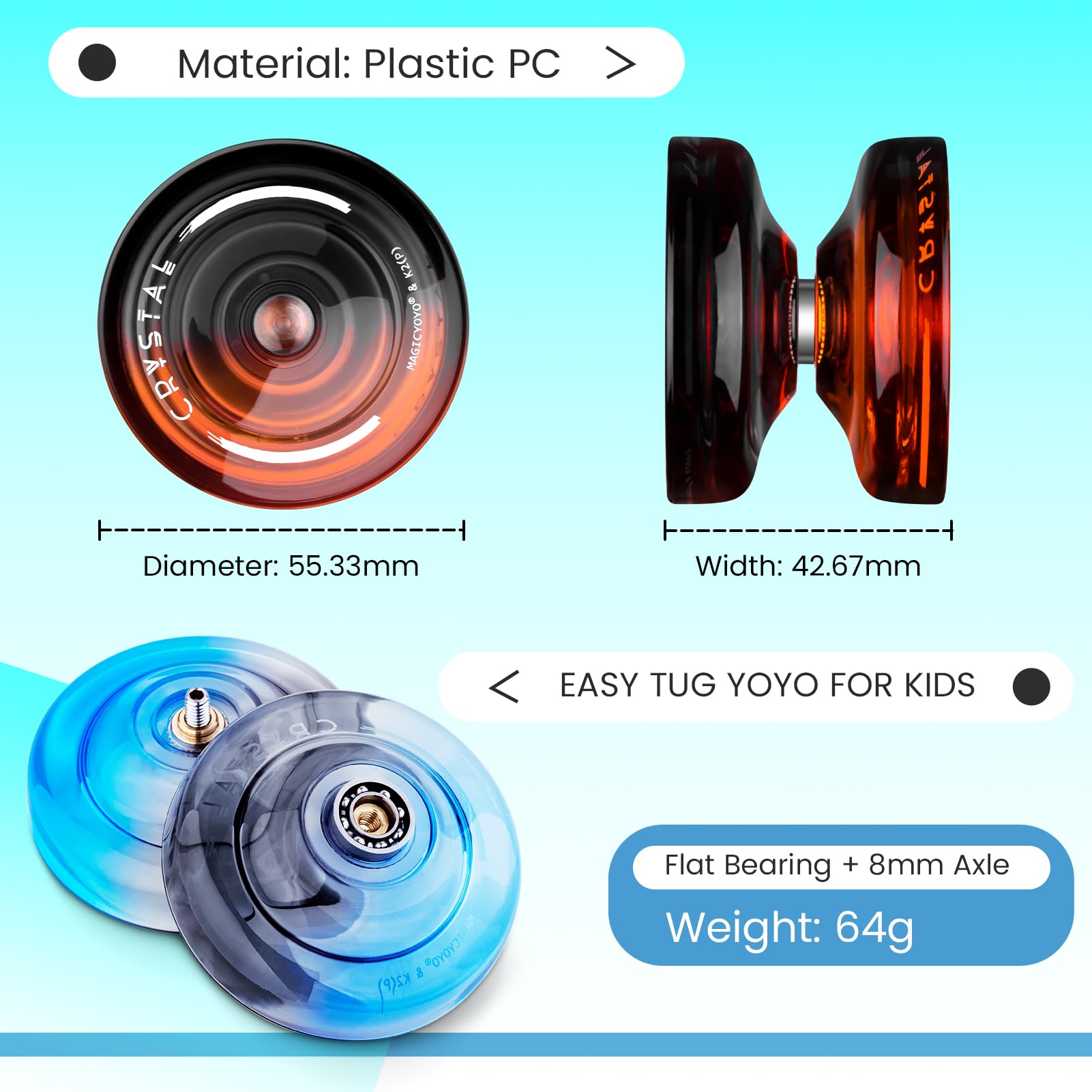 Amazon.com: MAGICYOYO K2 Crystal Responsive Yoyos for Kids 8-12