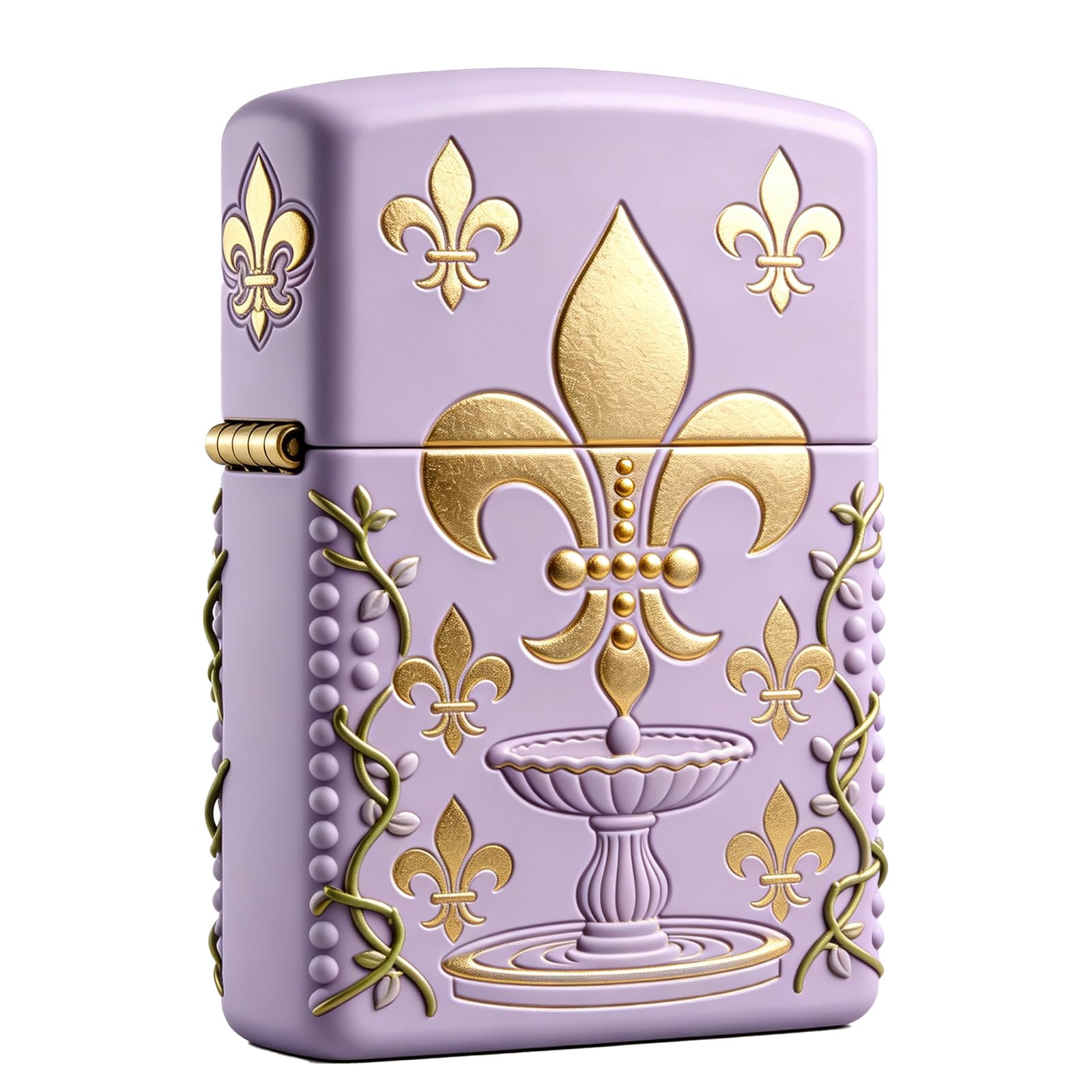 Reusable Fountain Carved Kerosene Lighter Windproof Flip Top Wheel Grinding Flint Fire Lighter for Daily Use (C)