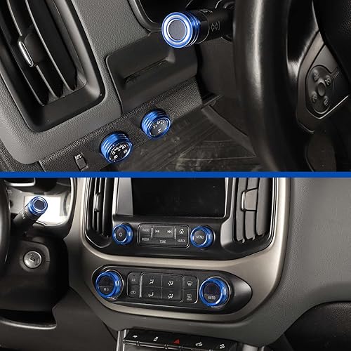 Miniatura 5 de Jimen Compatible con Chevrolet ColoradoGMC Canyon 2014-2022, 8 piezas de cubierta de anillo de perilla de control de botón de volumen de audio de