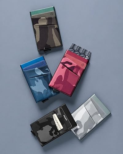 Miniatura 6 de VULKIT Cartera desplegable con bolsillo para dinero y tarjetero con bloqueo RFID, funda delgada de metal para tarjetas bancarias con capacidad para