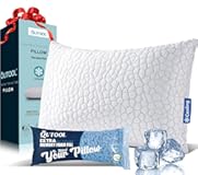 QUTOOL Cooling Pillows for Sleeping Shredded Memory Foam Pillows 1 Pack, Gel Bed Pillow for Hot Sleepers, Soft and Supportive, Adjustable Pillow for Side, Back Sleepers, Gifts for boyfriend, Women Men