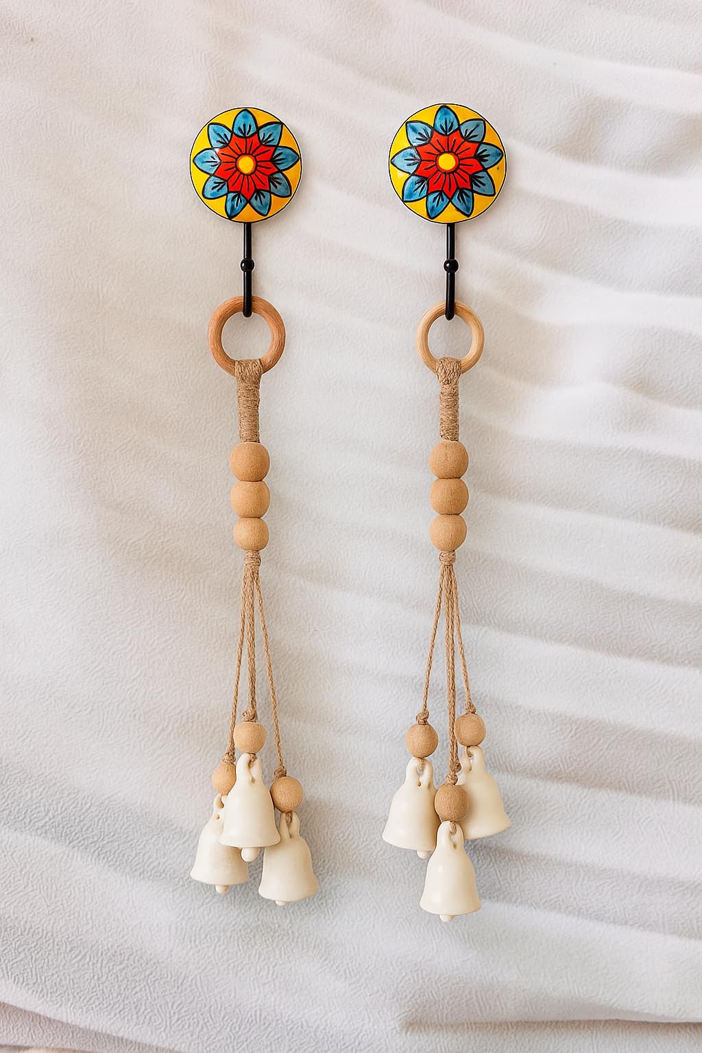 Shopping Shots Elegant Harmony, Crafted in Ceramic – The Classic White Ivory Chimes Brings Tranquil Melodies to Every Space. Set of 2 Chimes-picture-11