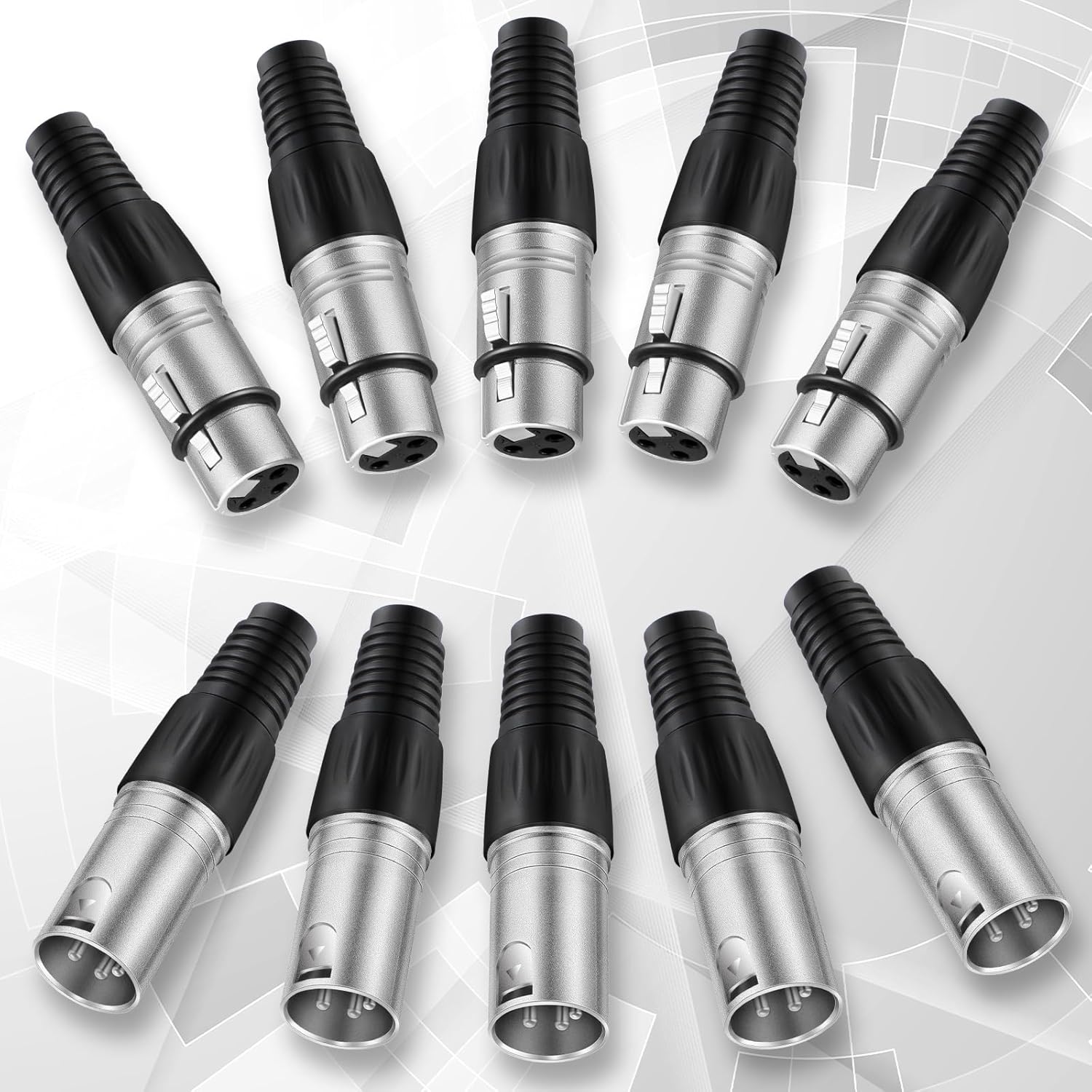 Zhengmy 60 Pcs 3 Pin XLR Solder Type Connector Cable Connector Microphone Audio Socket Accessories Made of Zinc Alloy for Microphone