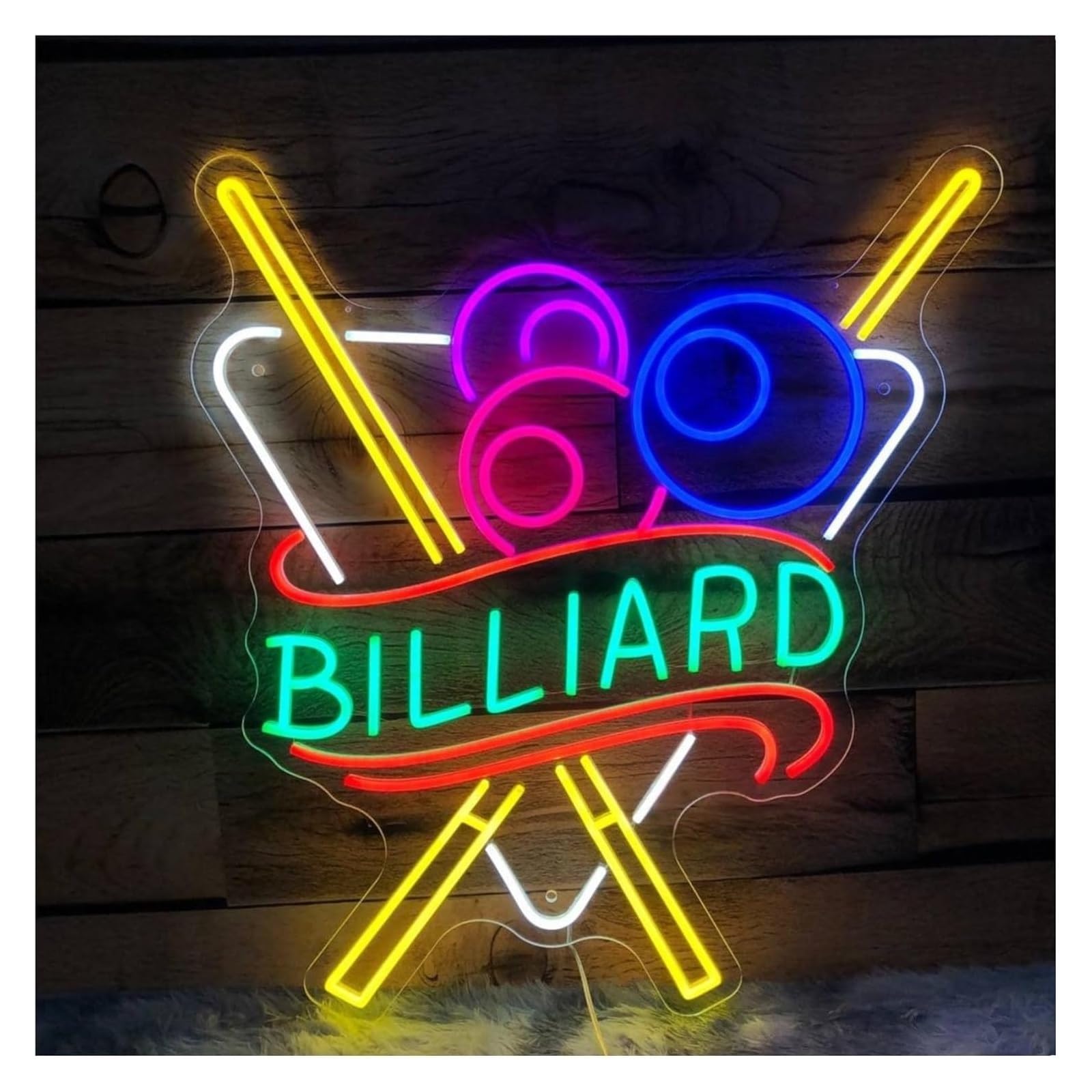 Luce al neon da biliardo adatta per sala , studio, parete 48 cm x 57