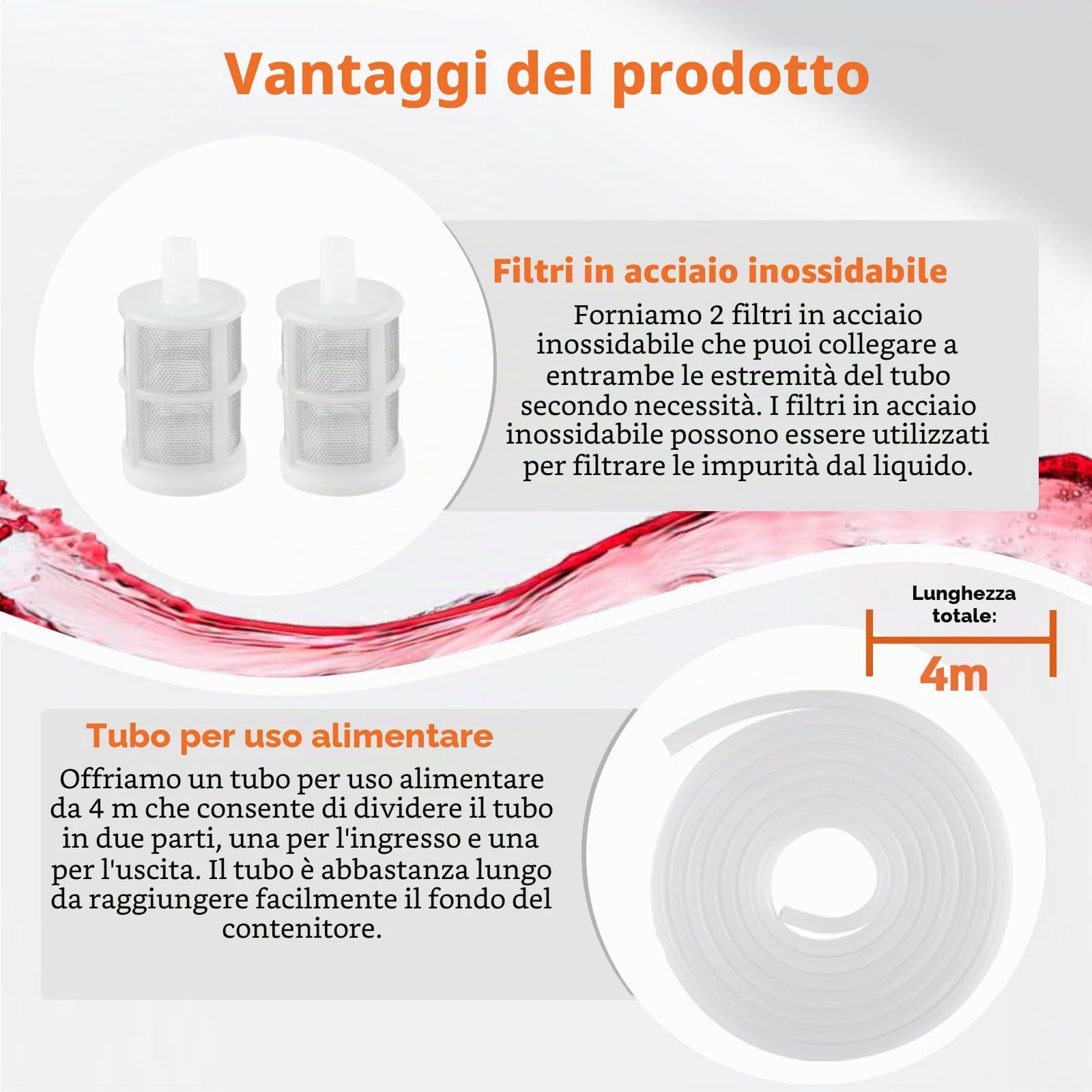 YUCHENGTECH Pompa Travaso Vino Elettrica 12v Pompa per Birra Fatta in Casa Pompa Travaso Liquidi Alimentari Velocità Regolabile con Tubo da 4 m e 2 Filtri per il Pompaggio di Vino Birra Bevande