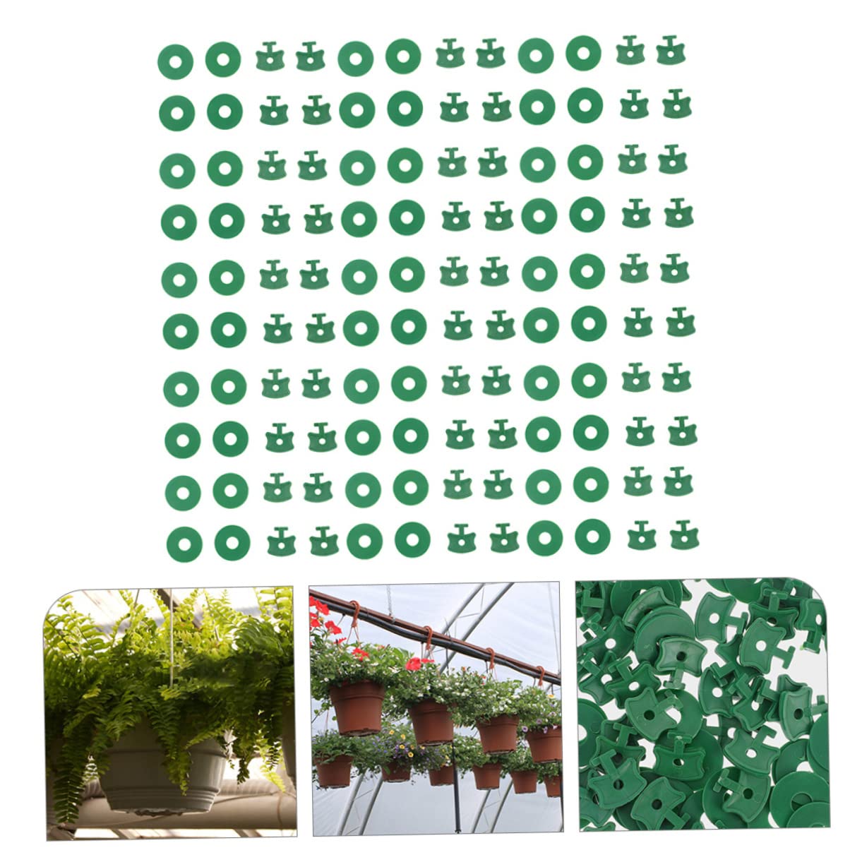 ibasenice 300 Set Clip di Fissaggio per Serra Netto Viti Coperture Clip in Serra Clip di Fissaggio per Piante Pianta Rete Riutilizzabile Clip di Stoffa Ombreggiante Verde Pp