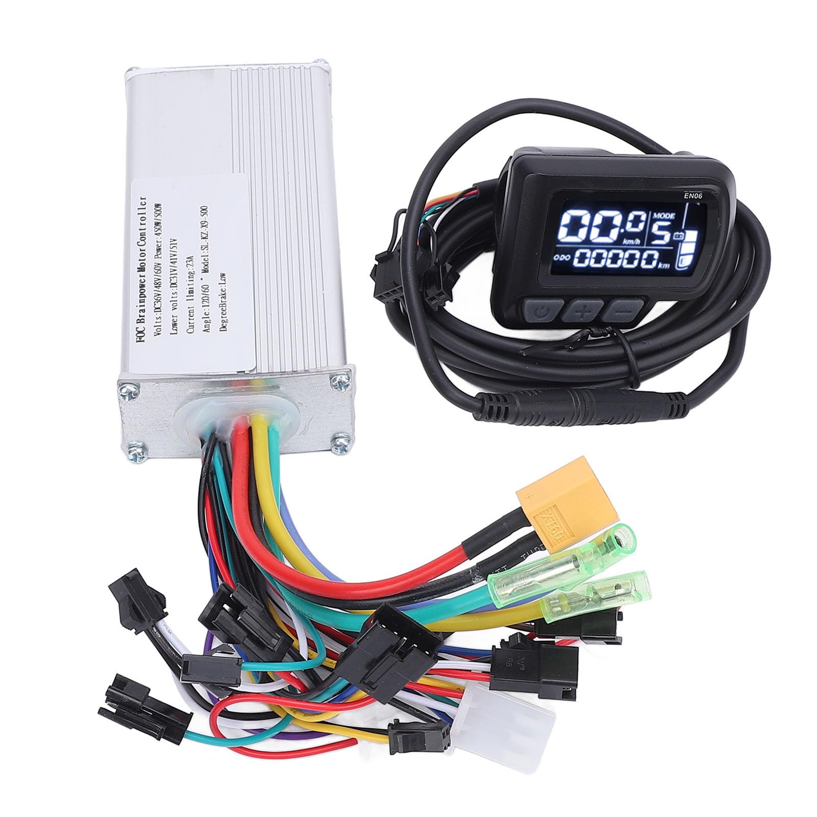 BuyWeek Kit de Controlador de Motor para Bicicleta Eléctrica, 36V 48V 60V 450W 500W Onda Sinusoidal con EN06 LCD Display