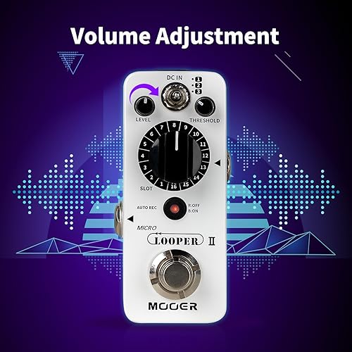 Miniatura 3 de MOOER Micro Looper II - Pedal de bucle de guitarra con grabación de 480 minutos, función AUTO REC, 3 cajas de ahorro y 16 ranuras por banco
