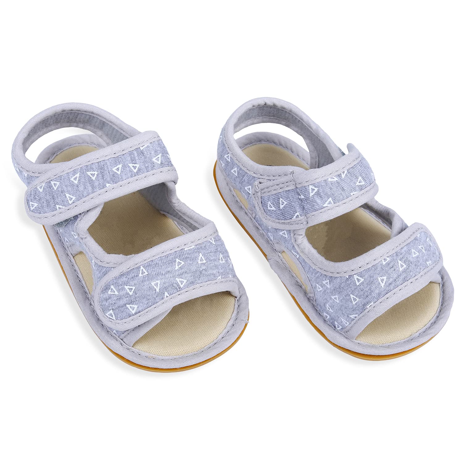 BabyMoo Triangle Comfortable Antiskid Floater Sandals Grey for Baby Girl and Baby Boy Age 6 to 9 Months-picture-31