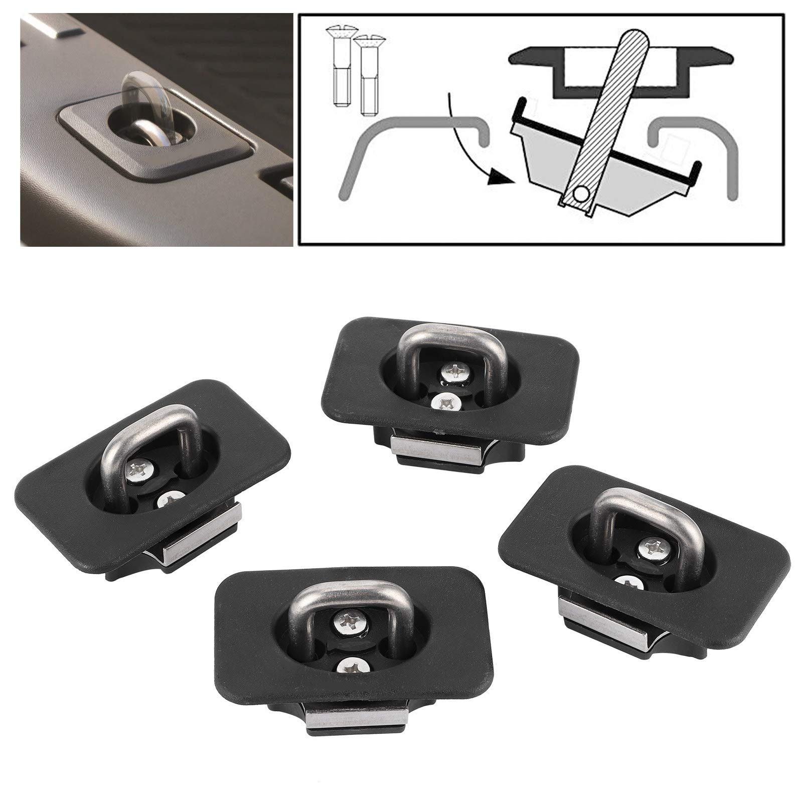 Bediffer Ancoraggio di Ancoraggio Premium Tie Down Anchor Rings Gancio di Ancoraggio anticorrosione per Auto,Altre parti di sicurezza
