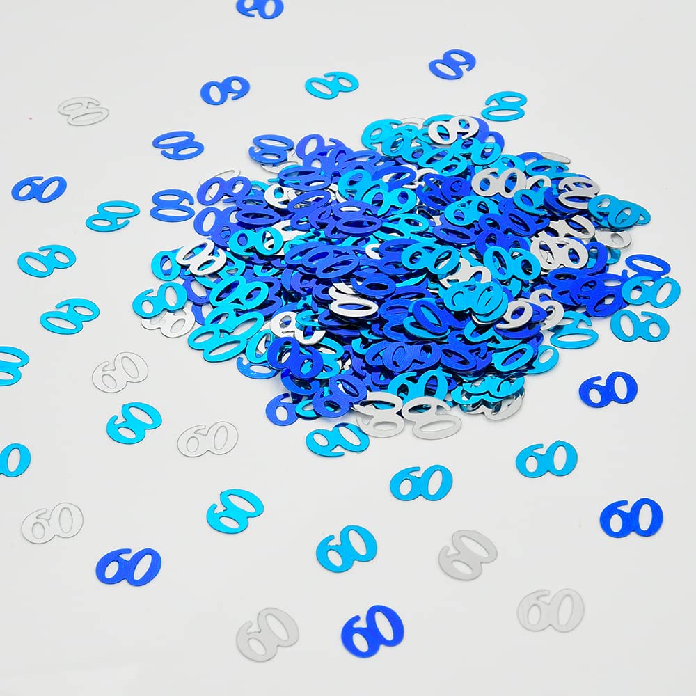 LGT60th Birthday Confetti Table decorations scatter Blue Turquoise and Silver sprinkles