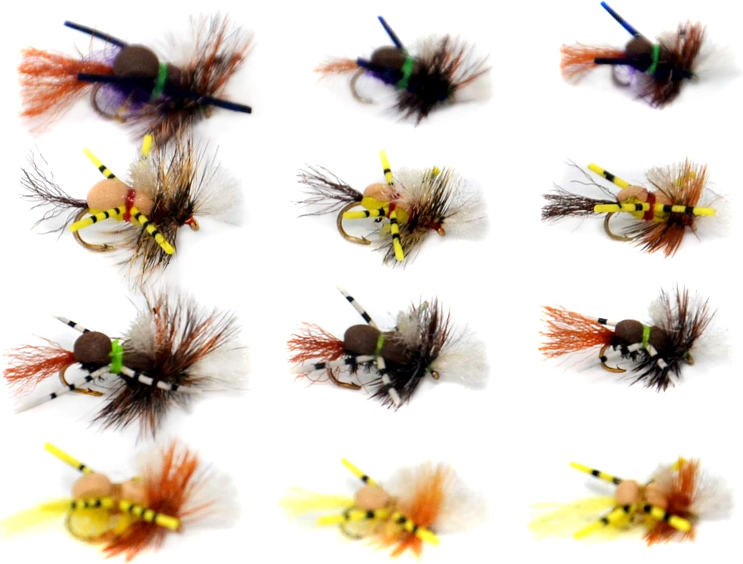Outdoor 12 Grumpy Frumpy Terrestrial Attractor Dry Flies Lure