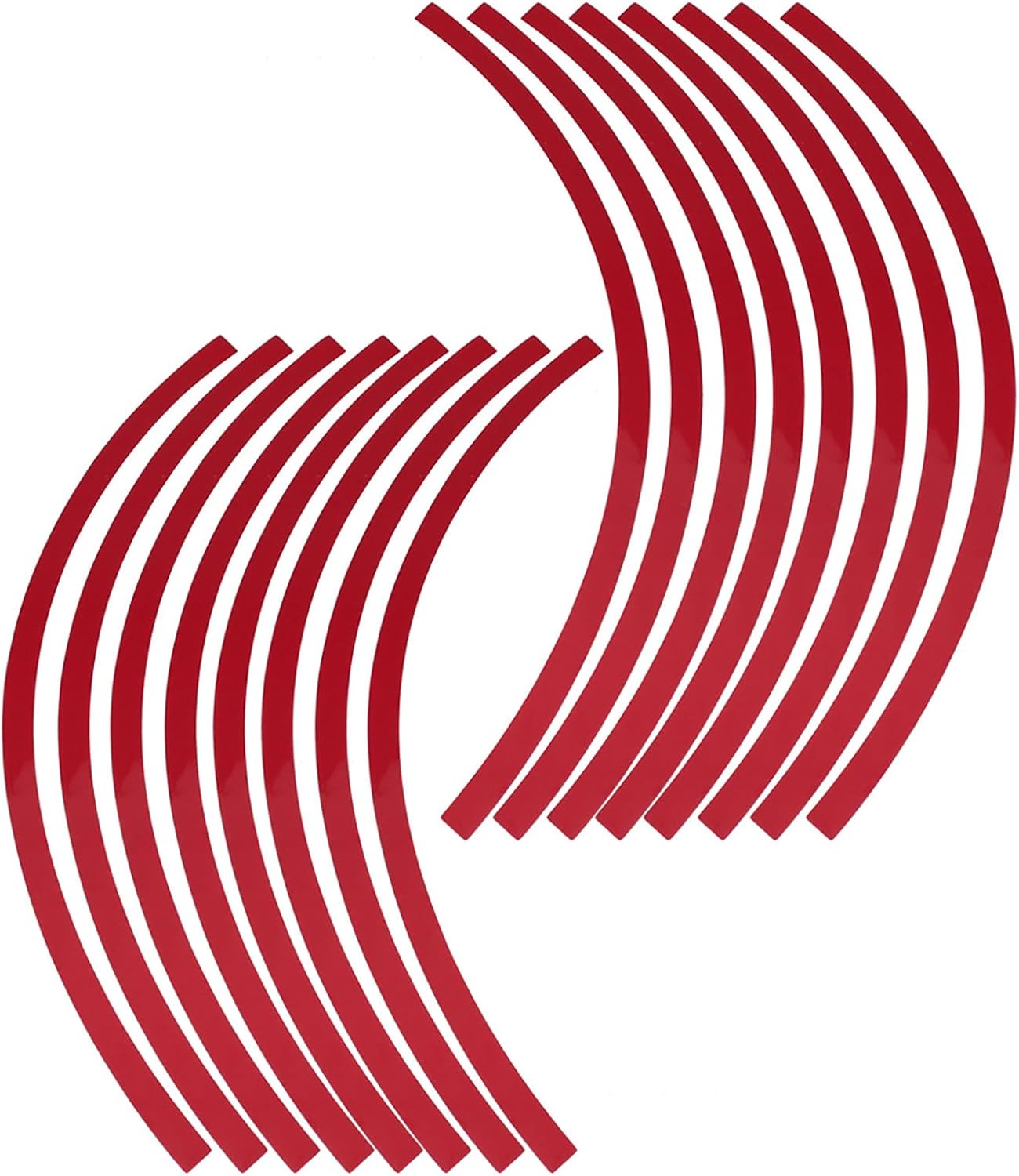 Reflective Wheel Rim Stripe Decal Sticker for 16-19 inch Rim Size Universal Car Motorcycle Wheel Reflective Pinstripe Decal Tape Sticker Decoration Film (red)