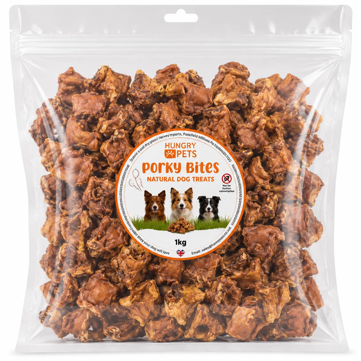 Porky Bites, Pig Inner Ear, Natural Dog Treat (1kg)