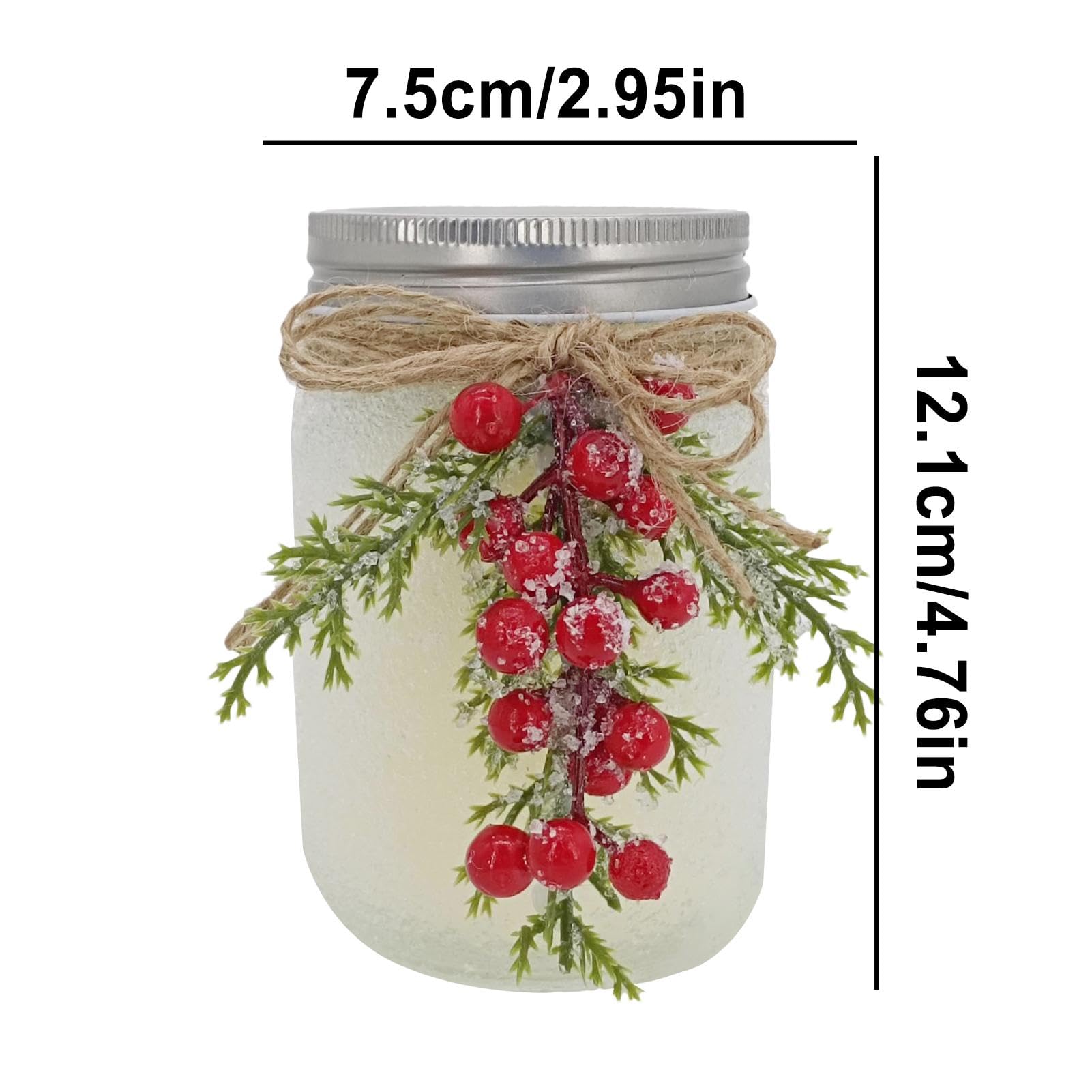 Candela profumata in barattolo, candela in cera di soia in barattolo di vetro | Decorazione per candele con fagioli di soia,Candele da tavolo da pranzo di Natale, bottiglia decorata con creativo profu