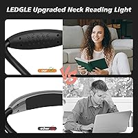 Vista 3 de LEDGLE Luz de cuello actualizada para leer libros en la cama, lámpara LED para el cuello para tejer con iluminación de 1600 K 3500 K 6000 K + brazos