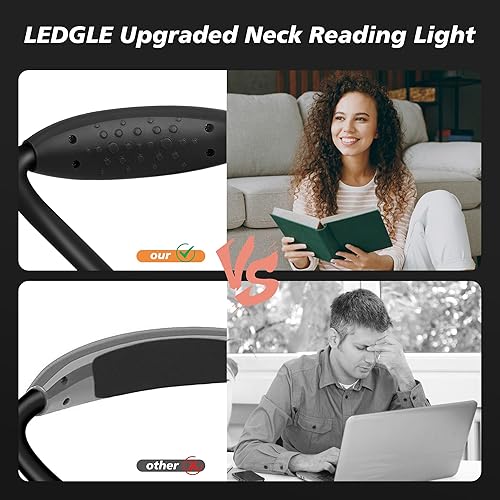 Miniatura 3 de LEDGLE Luz de cuello actualizada para leer libros en la cama, lámpara LED para el cuello para tejer con iluminación de 1600 K 3500 K 6000 K + brazos