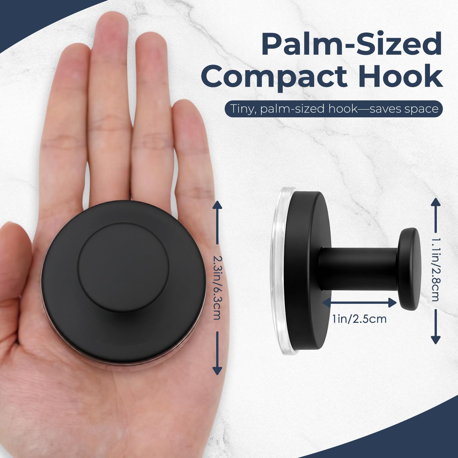 QQK Large Suction Cup Hooks for Shower,Glass Window&Door,Mirror,Reusable Shower Hooks,No-Drill Removable Towel Hooks for Bathroom,4 Packs(Matte Black) - 3