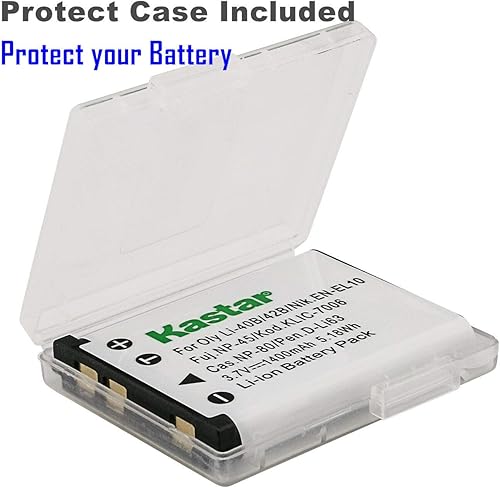 Miniatura 2 de Kastar Paquete de 4 baterías Li-42B y cargador de pared AC para Olympus Stylus 550WP, Stylus 700, Stylus 710, Stylus 720SW, Stylus 725SW, Stylus