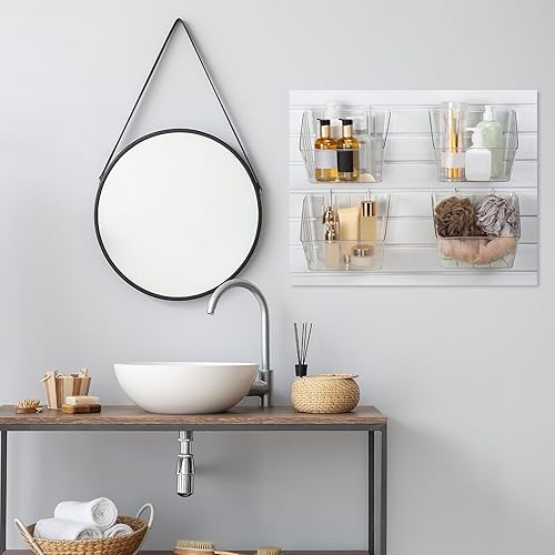 Miniatura 6 de 4 contenedores de pared de listones con ganchos, contenedores de plástico para montar en la pared, organizadores de accesorios, contenedores para
