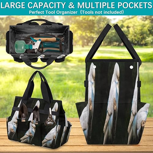Miniatura 4 de Animal Birds Garden Tool Tote Bag for Women Men Gardening Tool Storage Bags with 10 Pockets Standable Garden Home Tool Kits Organizer for Indoor