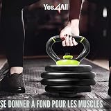 Yes4All B6D1 Impugnatura regolabile per kettlebell, convertitore di piastre per pesi, neo verde - 4