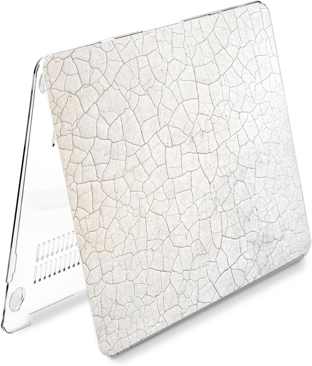 Hard Case Compatible for MacBook Pro 16 14 M3 M2 2023 M1 Pro 13 2022 Air 13 2021 Retina 2020 Mac 11 12 Design Texture Print Cracks Touch Bar Minimal Cover Abstract Solid White t0392