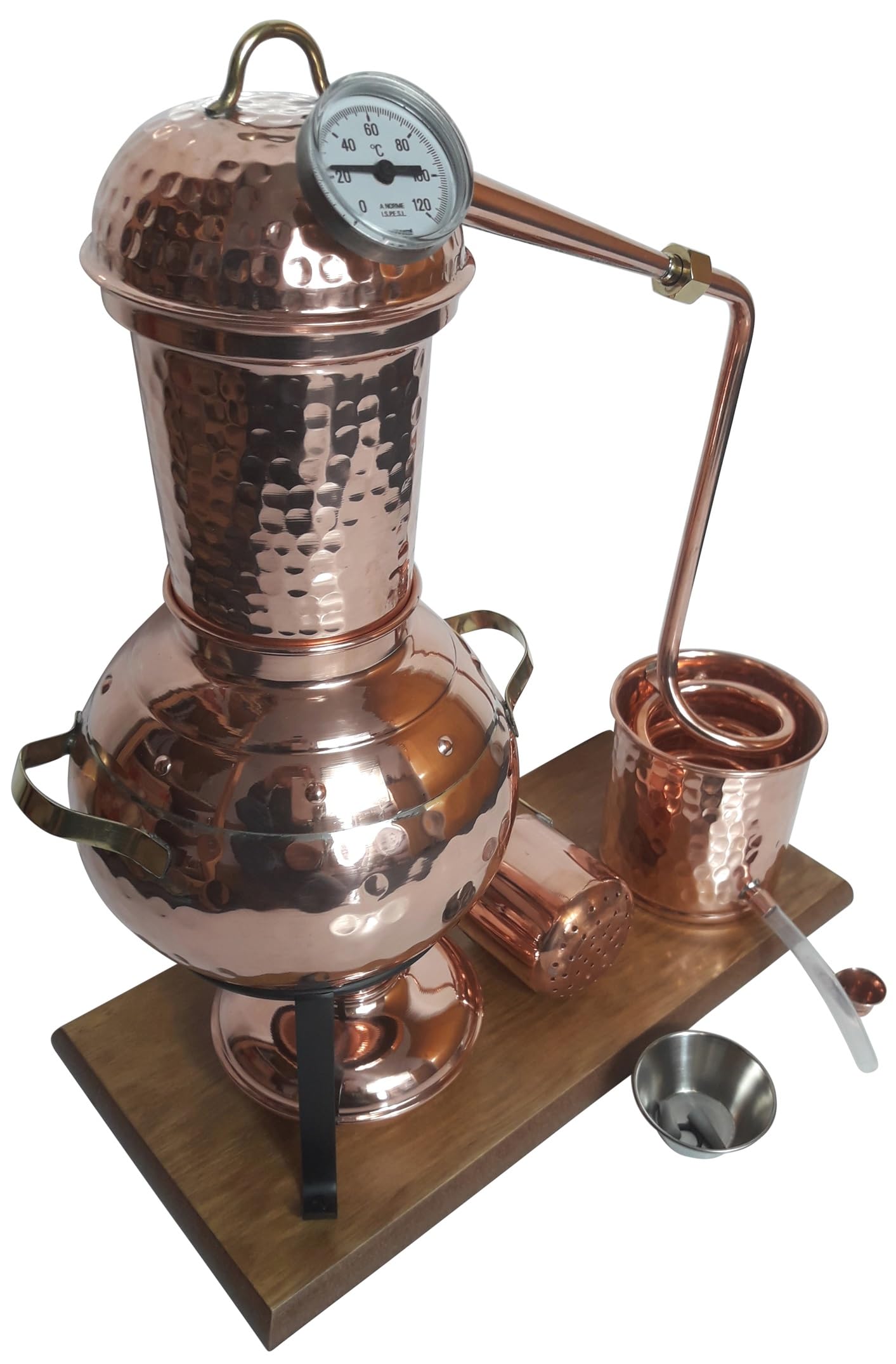 Destille 2 Liter Modell Kalif mit Aromakorb, Thermometer und Spiritusbrenner (Aktuelles Modell; Premiumedition II)