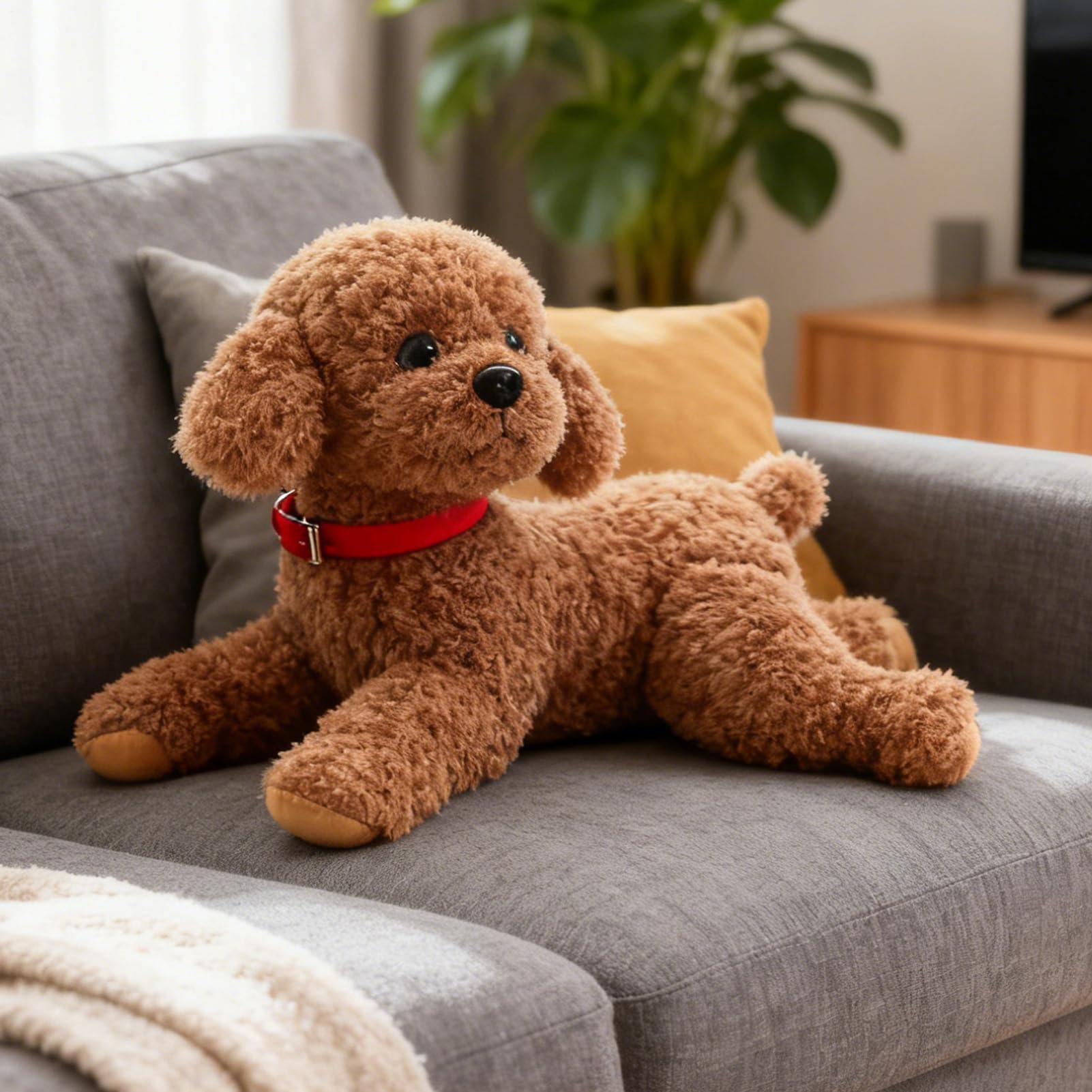 Generico Cane Di Peluche Per Bambini,48 cm Animale Rassicurante da | Morbido Cane di Peluche | Per Casa Ufficio Appartamento Soggiorno Camera Da Camera Dei Bambini