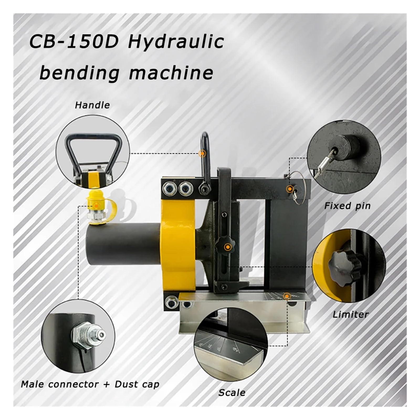 Giętarka do Metalu 16T CB-150D Hydrauliczna giętarka do szyn miedzianych, grubość 10 mm, Hydrauliczne narzędzie gięcia Narzędzie miedzi