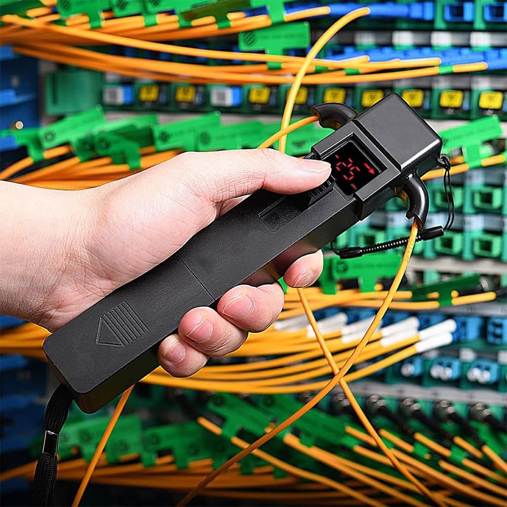 QUTBAG Identificateur de Fibre Optique, Outil de Test de Fibre pour 800-1700 nm, Instrument de Test de Communication de Fibre Optique, testeurs câbles réseau Ligne de Fibre 250 μm/900 μm/2 mm/3 mm
