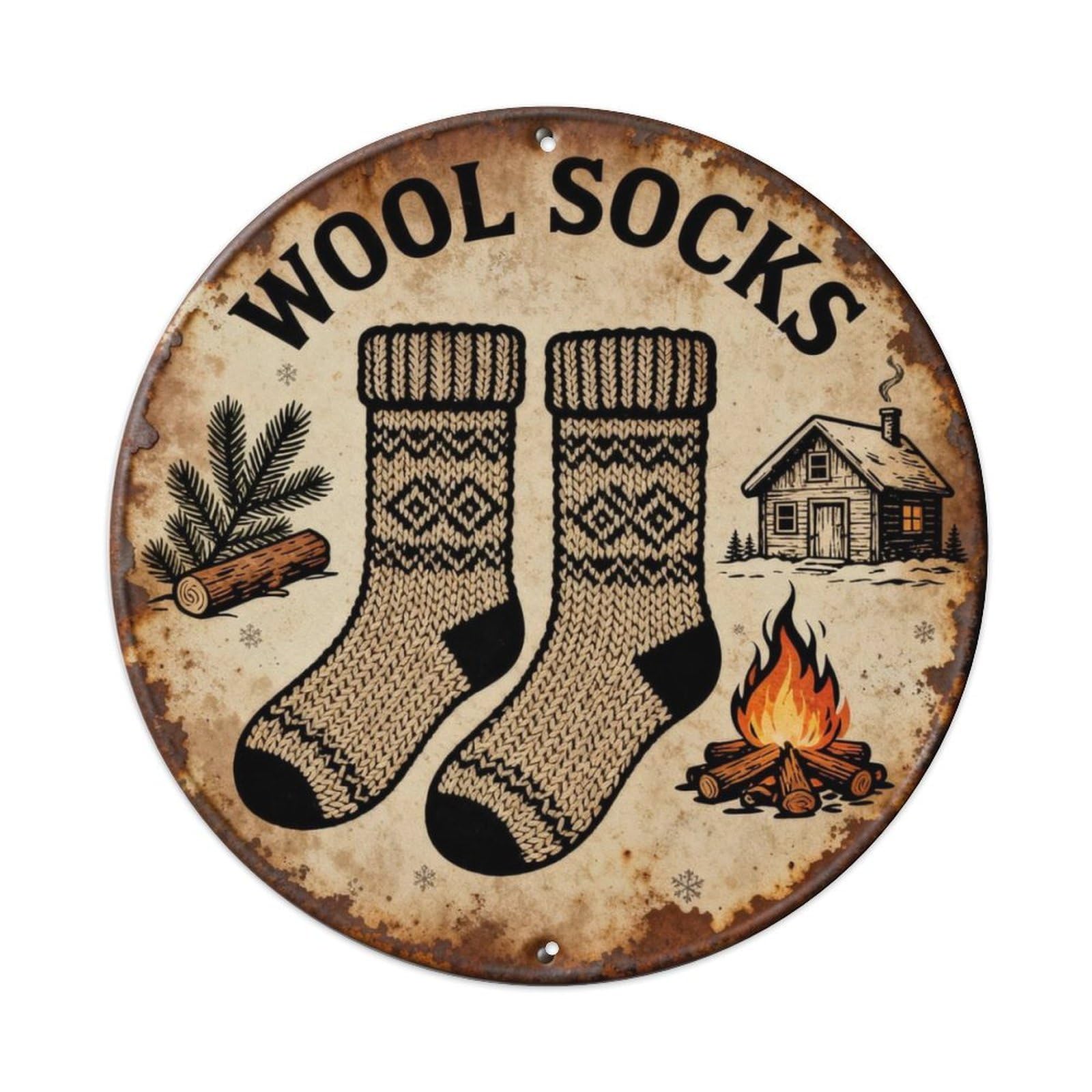 WOOL SOCKS Metal Tin Sign Plaque