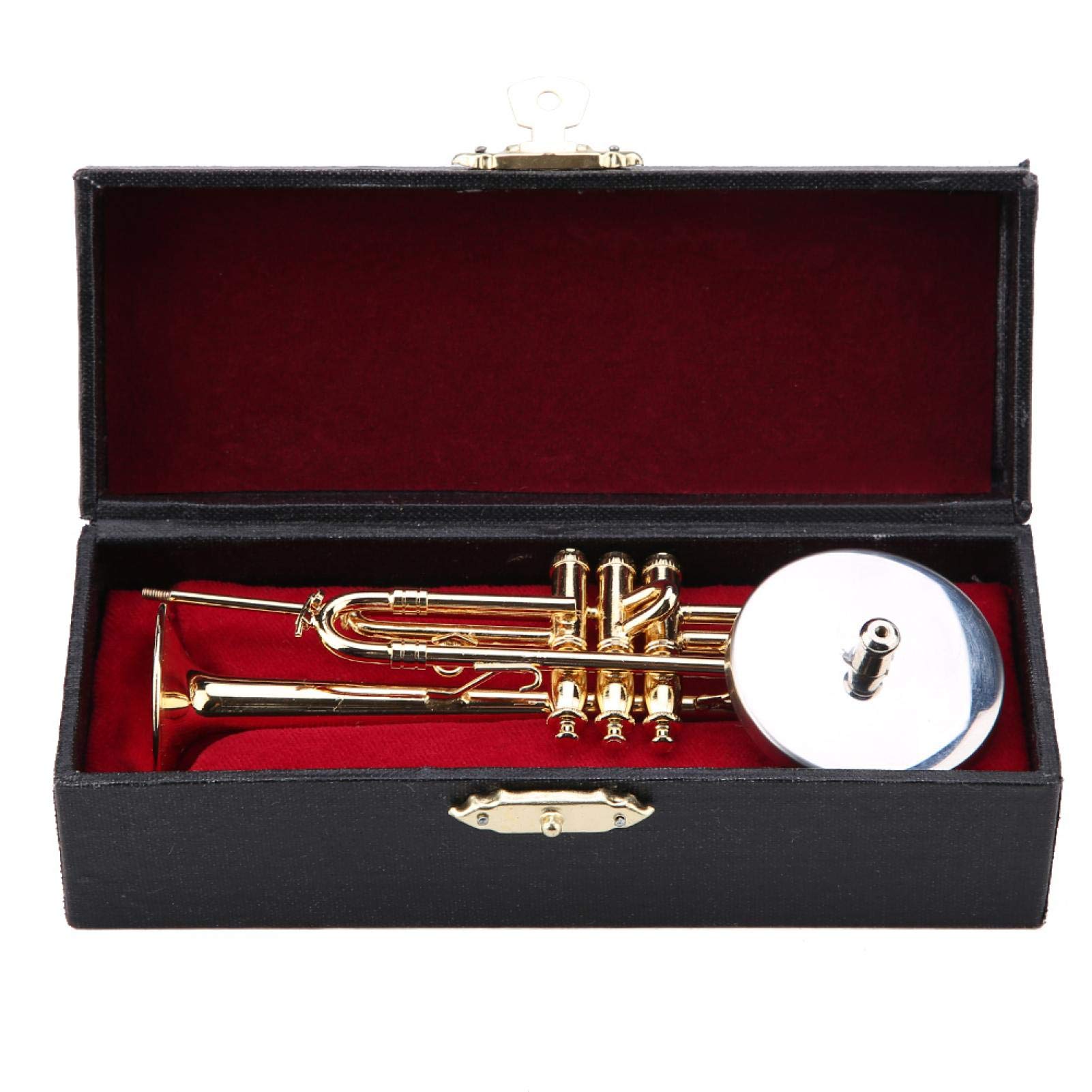 - Tromba in miniatura, replica di trombetta, ornamenti musicali placcati oro, portatile, compatto per regalo musicista, decorazione della casa