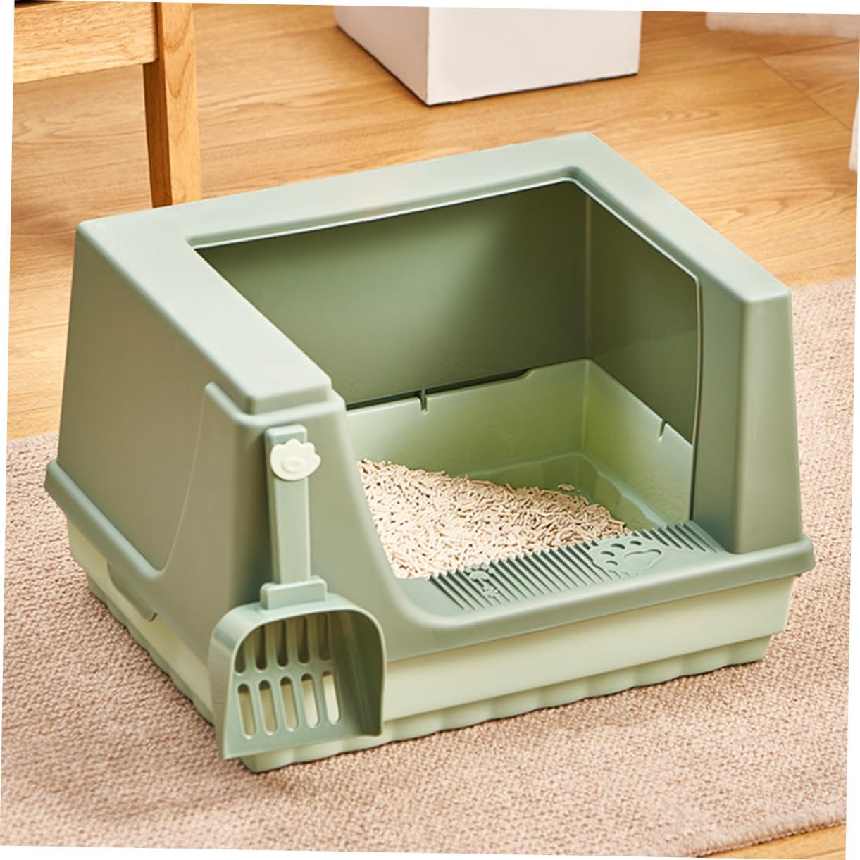 Balacoo 1Set Household Semi Enclosed Cat Toilet Splashing Litter Pan for Cats and Kittens Breathable Design for Home and Pet Shop Use Spacious and Convenient Cat Litter Box