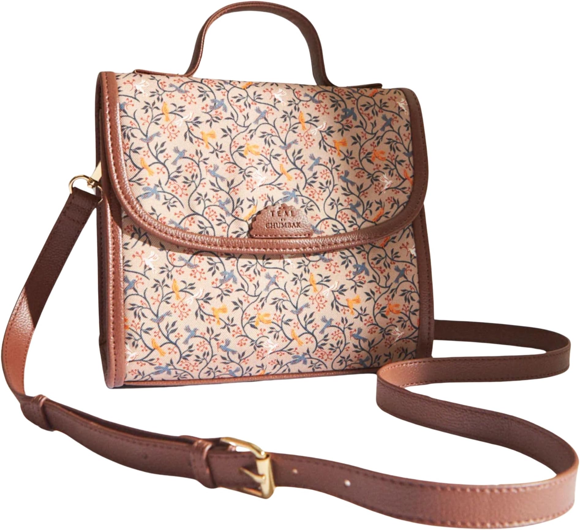 TEAL BY CHUMBAK レディース ハンドバッグ | プリントキャンバス メッセンジャーバッグ | マグネット留め 取り外し可能で調節可能なショルダーストラップ付き