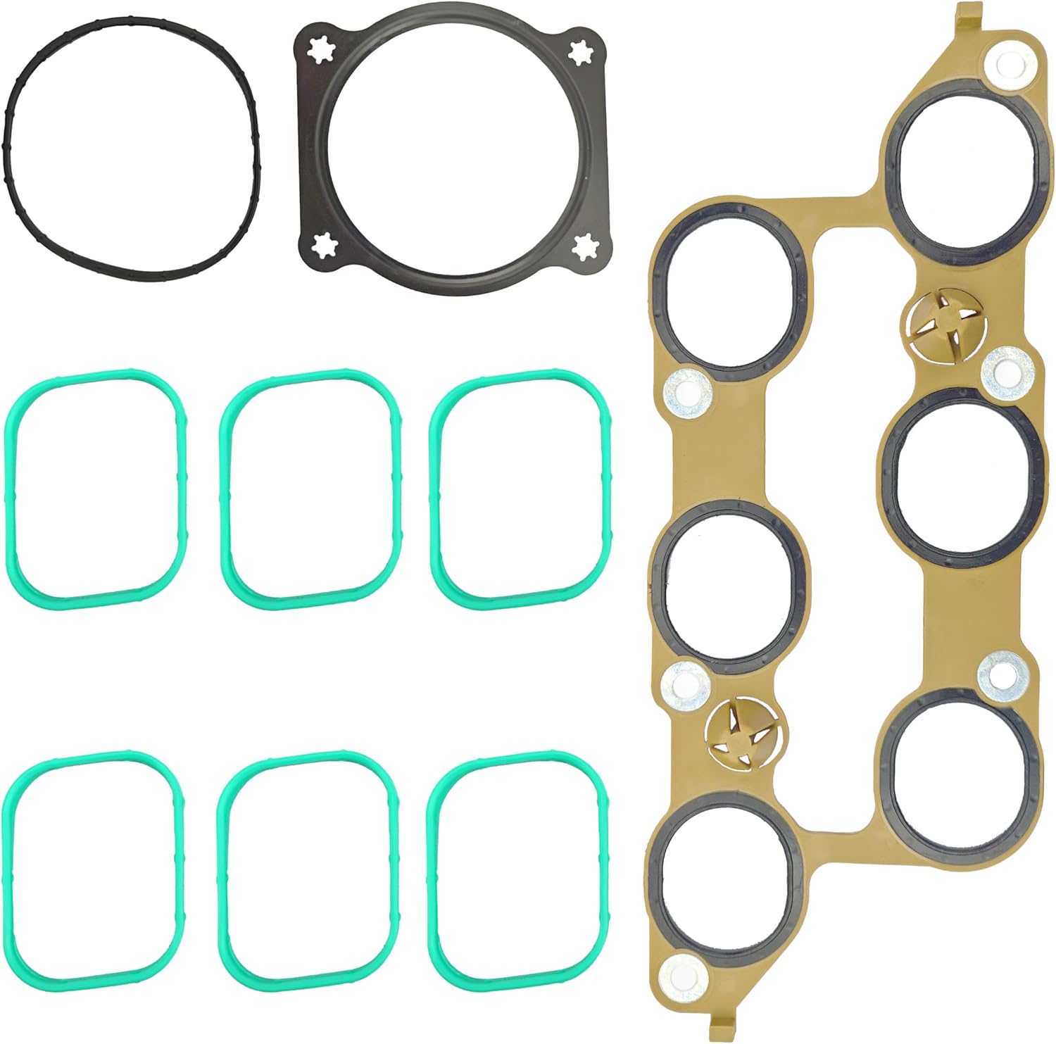 MS972401 Lower Upper Intake Manifold Gasket Set for Chevy Camaro Caprice Colorado Equinox Impala Traverse Buick Enclave Lacrosse GMC Acadia Terrain Cadillac ATS CTS SRX XTS 3.6L LFX LLT DOHC