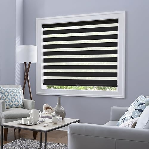 Miniatura 5 de Persianas de ventana de cebra personalizadas, sin cordón, para oscurecer la habitación, persianas enrollables con protección UV, control de luz para