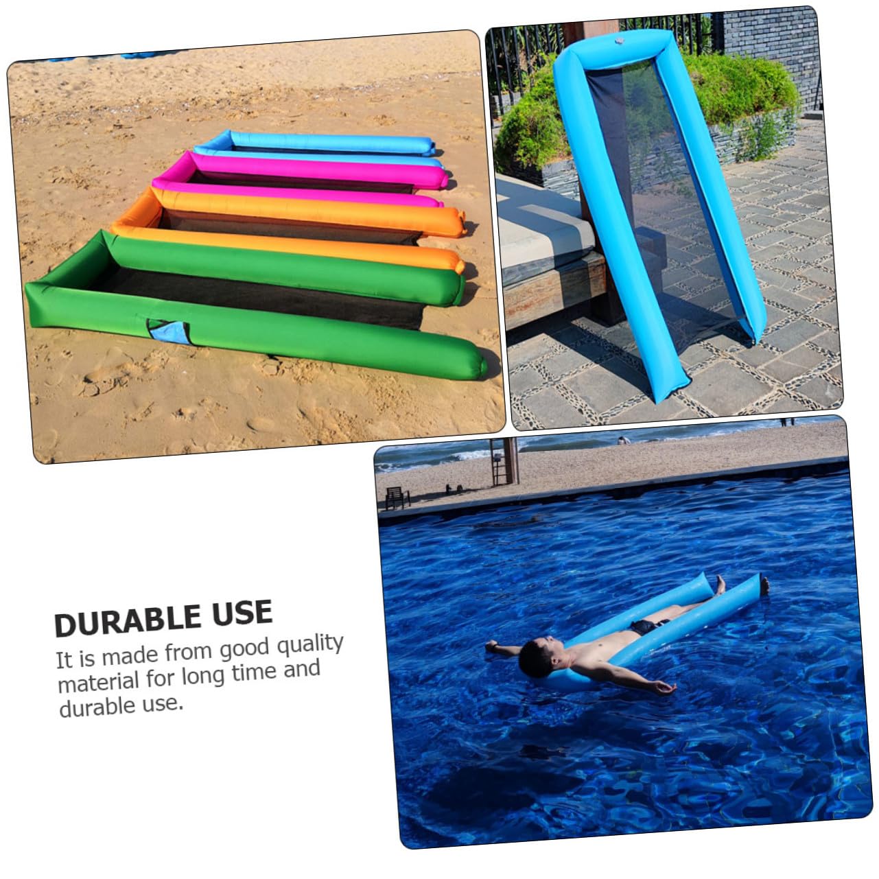Hohopeti Materasso Gonfiabile Galleggiante Resistente per Piscina Lettino Acqua Portatile Leggero e Durevole per Relax Estivo