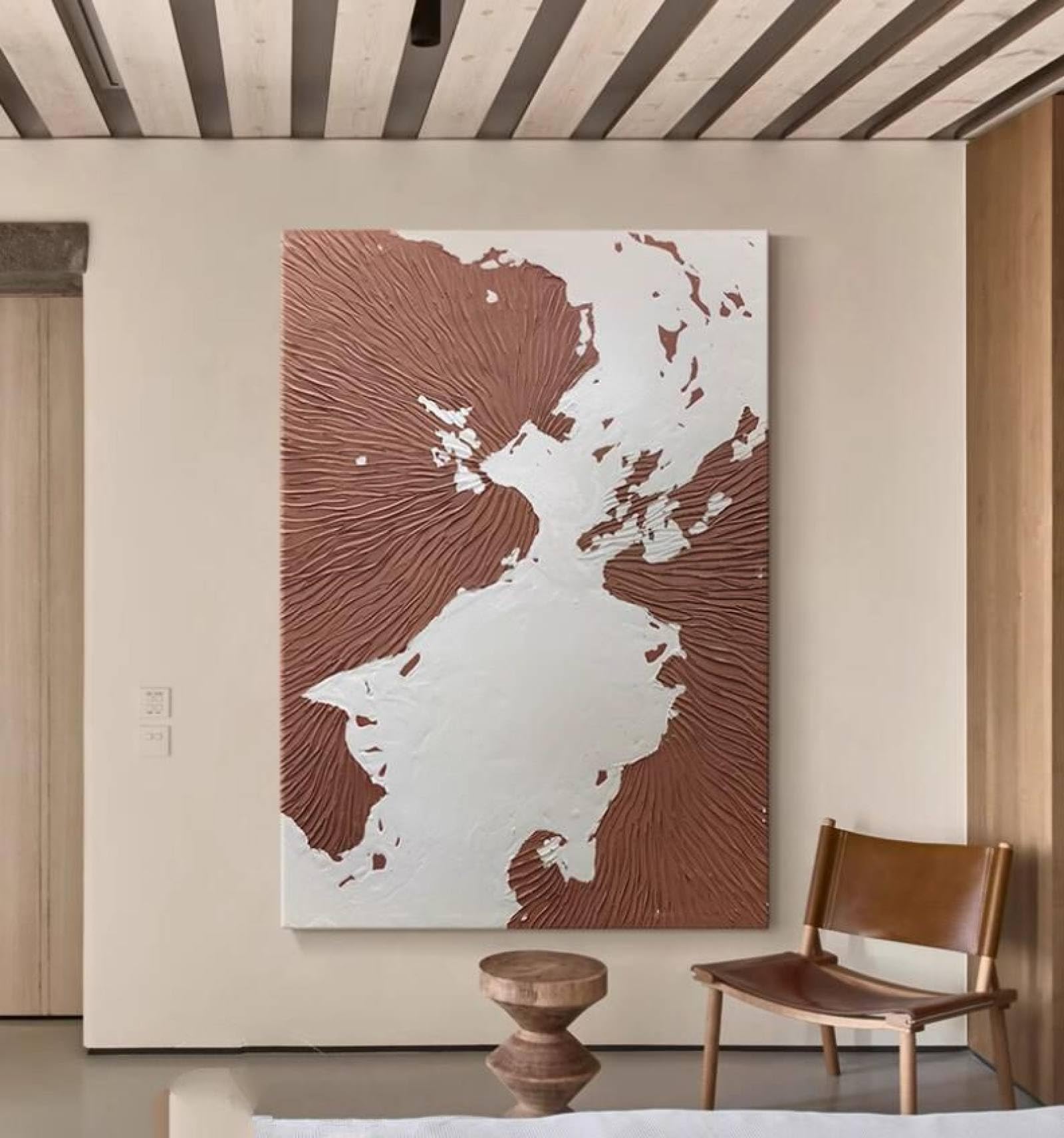 Peinture à la main luxe Wabi-sabi grande toile abstraite salon