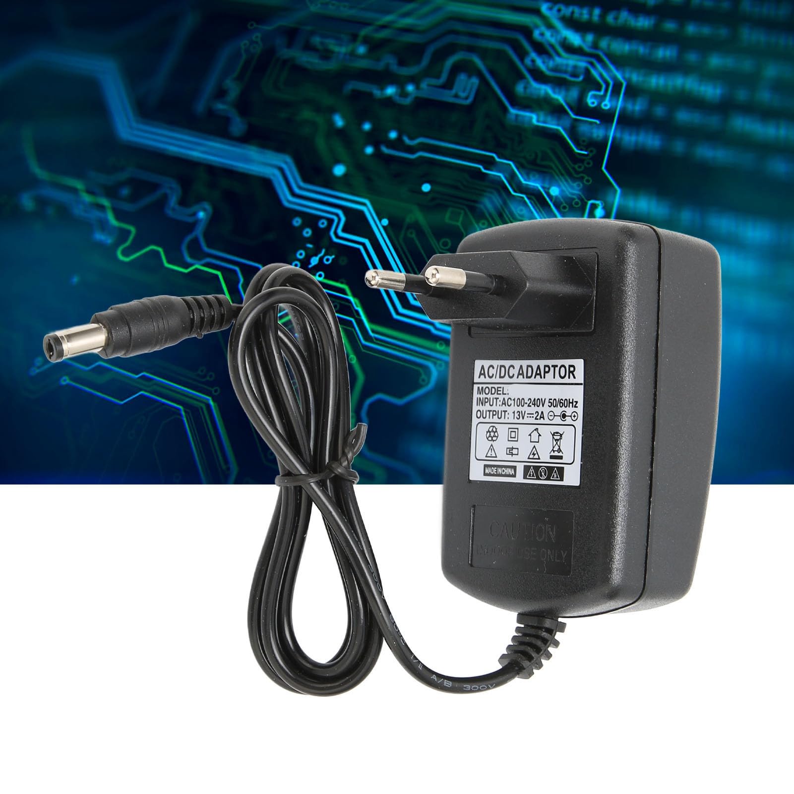 Cargador De Fuente De Alimentación 13V 2A Safe Plug And Play Adaptador De Fuente De Alimentación Reemplazo Del Cable De Carga Para El Hogar Automóviles Hoteles 100-240V(Regulaciones europeas)